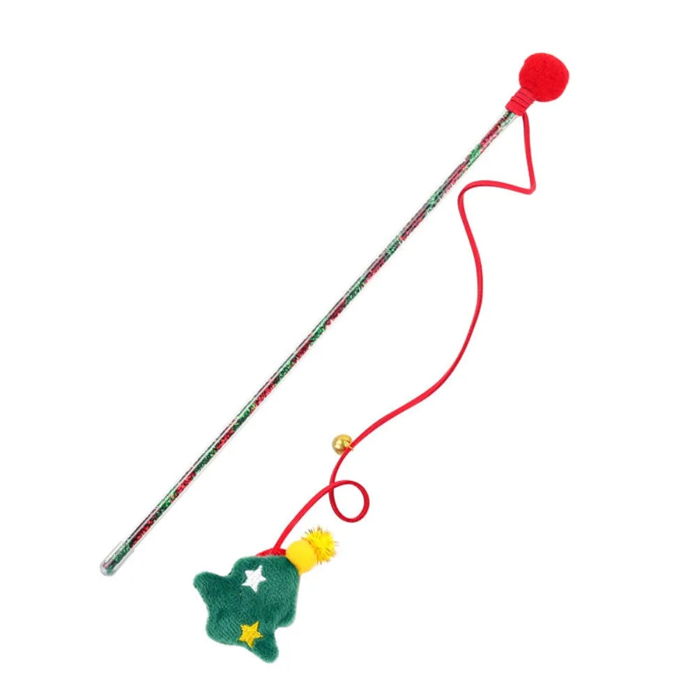 Christmas Cat Toys & Teasing Sticks – Santa & Reindeer Cat Playtime Fun