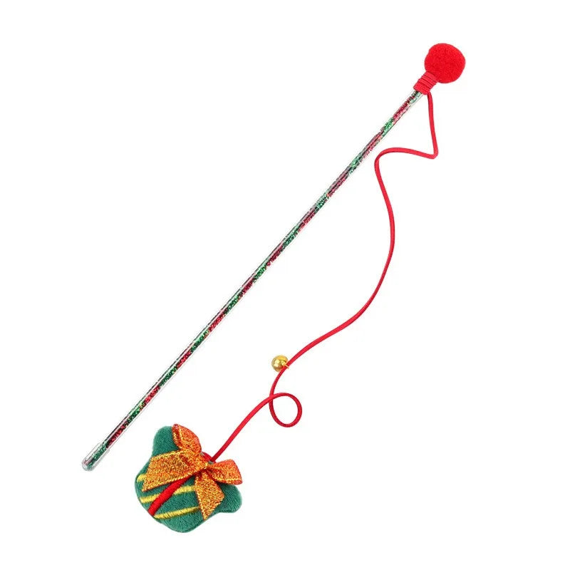 Christmas Cat Toys & Teasing Sticks – Santa & Reindeer Cat Playtime Fun
