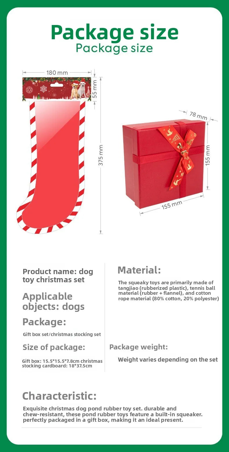 Christmas Dog Toy Gift Box – Sound Elk & Deer Chew Toy Set | Bite Resistant Limited Edition | Finpaws Finland
