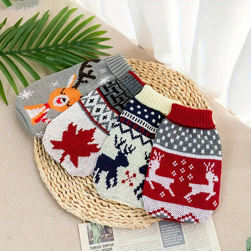 Christmas Style Pet Sweater – Knitted Wool Winter Jumper for Dogs & Cats | FinPaws BrandBuddy Finland