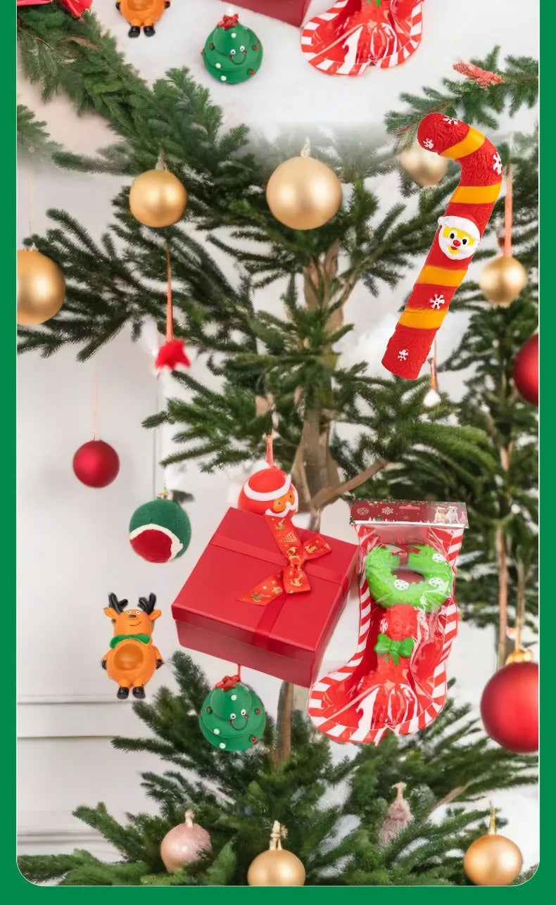 Christmas Dog Toy Gift Box – Sound Elk & Deer Chew Toy Set | Bite Resistant Limited Edition | Finpaws Finland