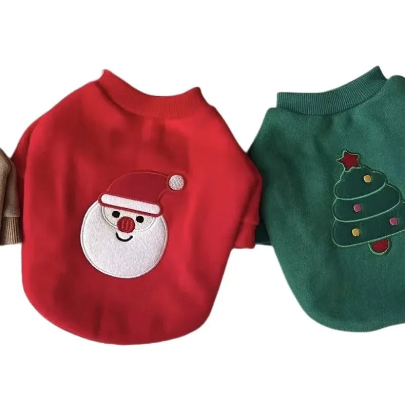 Cute Winter Pet Dog Christmas Hoodie – Plush Warm Coat for Small Dogs & Cats | FinPaws BrandBuddy