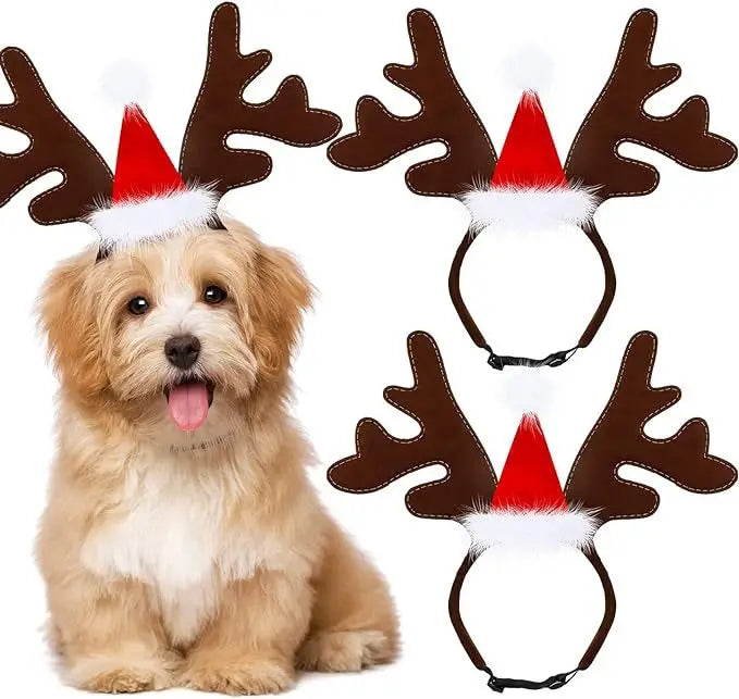 Christmas Pet Antlers Headband – Cute Reindeer Hair Hoops for Dogs & Cats | Finpaws Finland