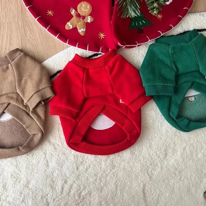 Cute Winter Pet Dog Christmas Hoodie – Plush Warm Coat for Small Dogs & Cats | FinPaws BrandBuddy