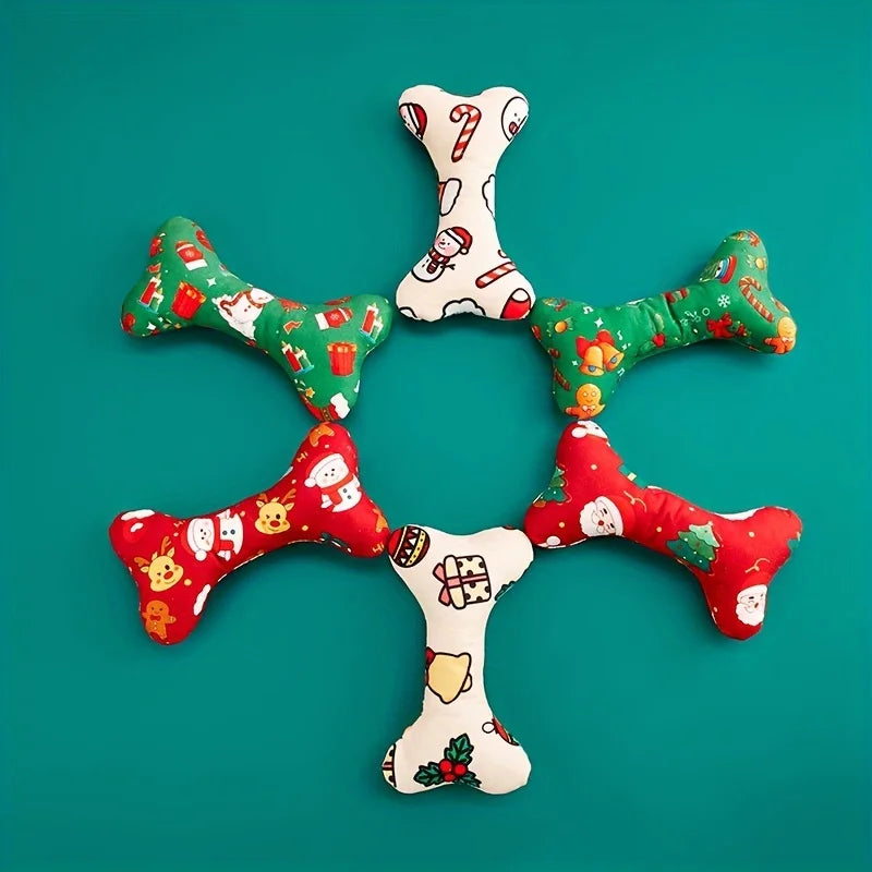 Durable Plush Bone-Shaped Dog Toy – Squeaky, Chew-Resistant for All Breeds | Perfect for Christmas & Birthdays | Finpaws Finland