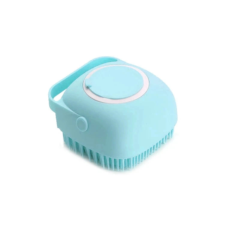 FinPaws Pet Bathing Brush – Soft Silicone Massager & Shower Gel Dispenser for Dogs & Cats