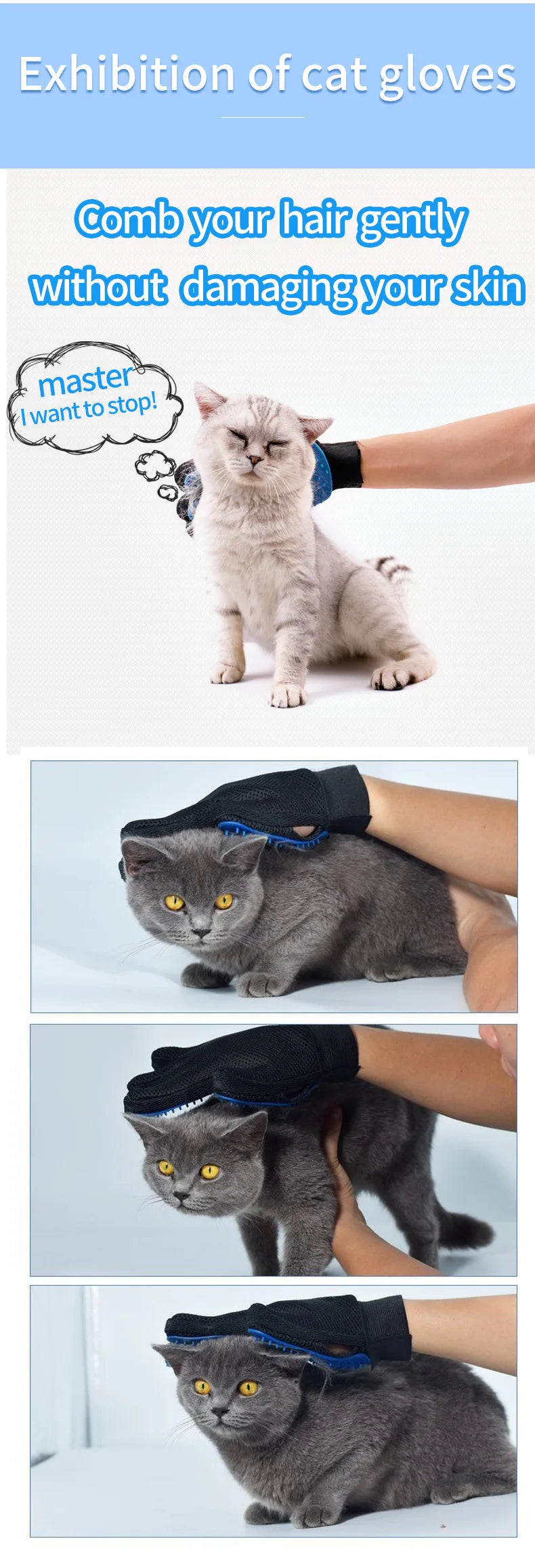 FinPaws Pet Hair Removal Glove – 2-in-1 Grooming & Massage Brush for Dogs & Cats (6 Colors)