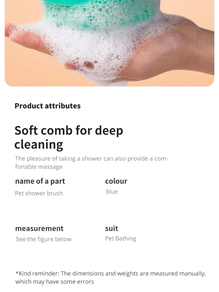 FinPaws Pet Bathing Brush – Soft Silicone Massager & Shower Gel Dispenser for Dogs & Cats