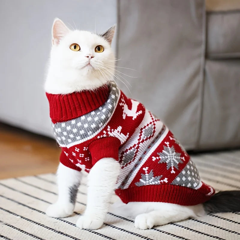 Christmas Style Pet Sweater – Knitted Wool Winter Jumper for Dogs & Cats | FinPaws BrandBuddy Finland