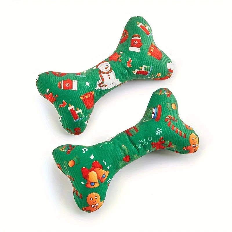 Durable Plush Bone-Shaped Dog Toy – Squeaky, Chew-Resistant for All Breeds | Perfect for Christmas & Birthdays | Finpaws Finland