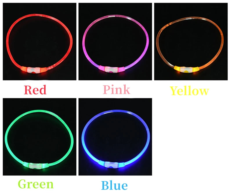 FinPaws BrandBuddy LED Luminous Pet Collar – Rechargeable Glowing Safety Light Necklace for Dogs & Cats | Heijastava LED Koiran Kaulapanta ja Kissan Kaulakoru