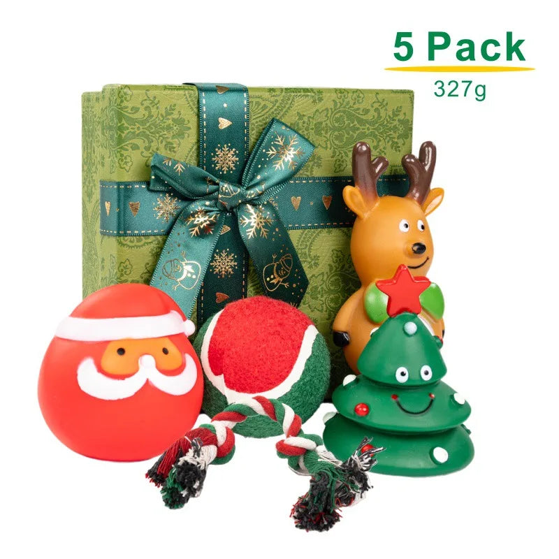 Christmas Dog Toy Gift Box – Sound Elk & Deer Chew Toy Set | Bite Resistant Limited Edition | Finpaws Finland