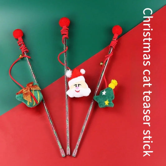 Christmas Cat Toys & Teasing Sticks – Santa & Reindeer Cat Playtime Fun