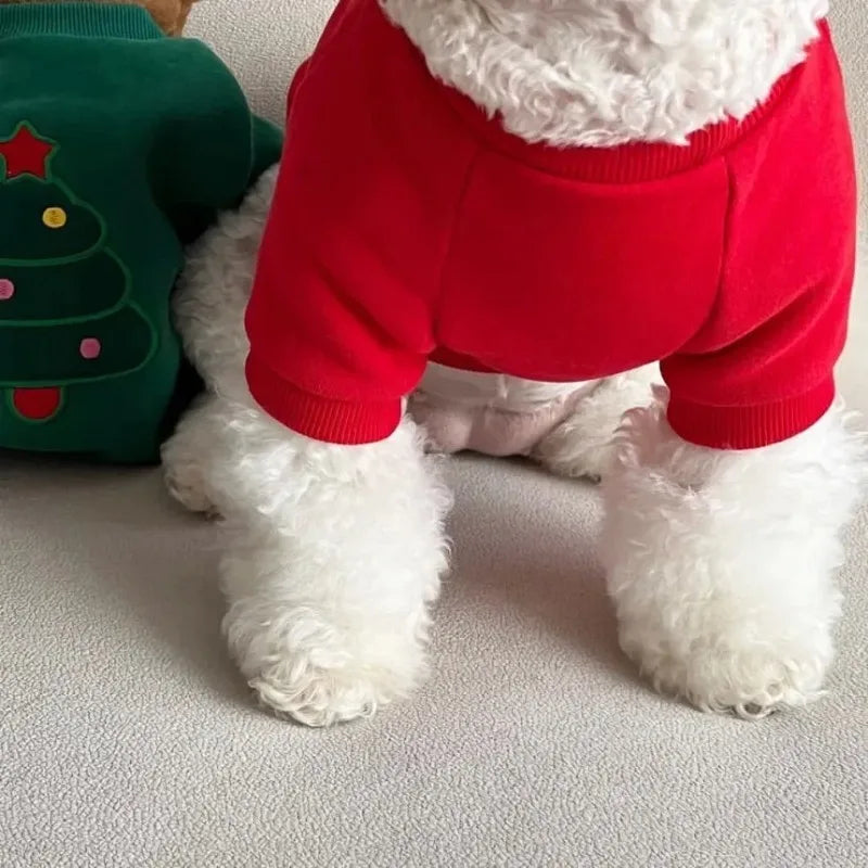 Cute Winter Pet Dog Christmas Hoodie – Plush Warm Coat for Small Dogs & Cats | FinPaws BrandBuddy
