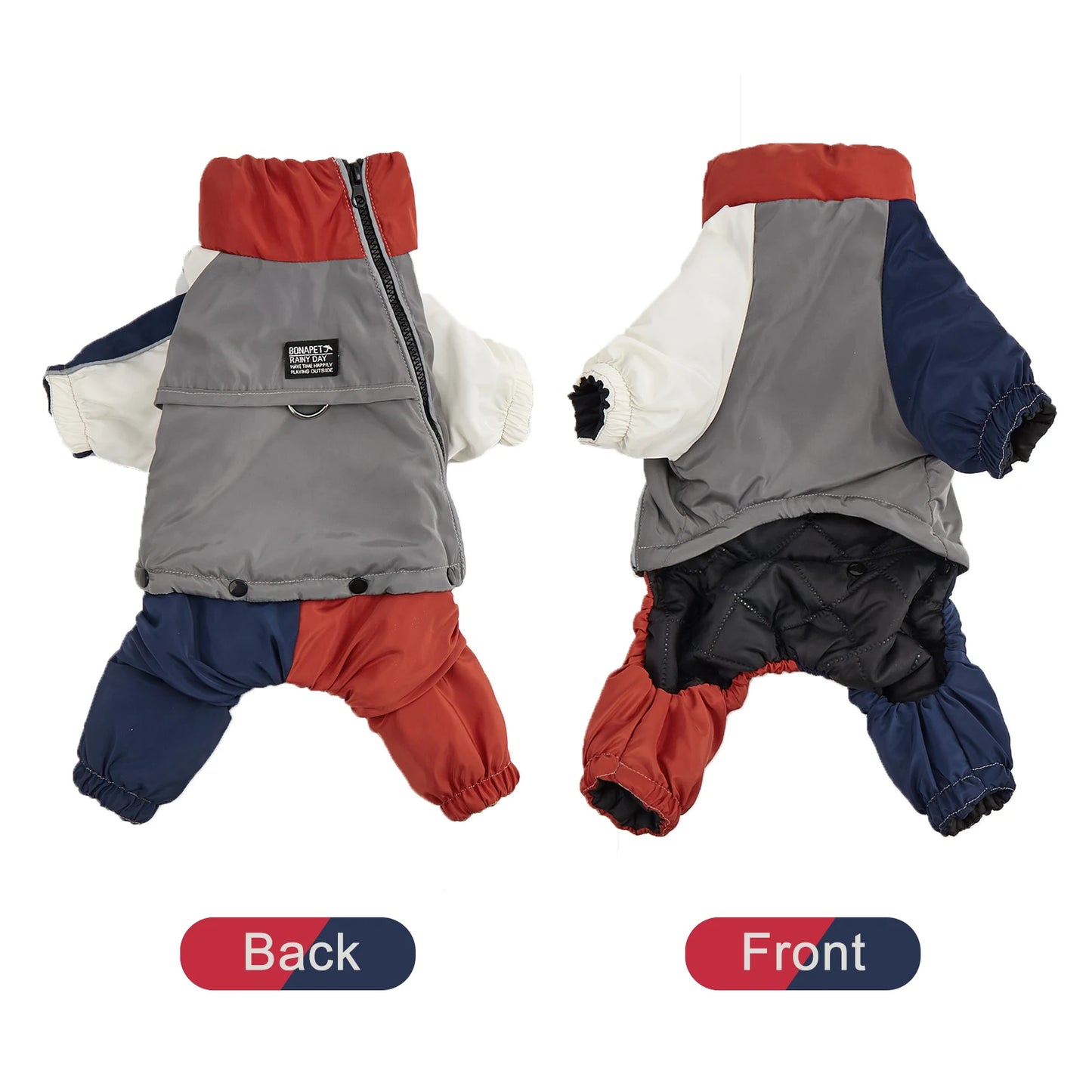 Winter Dog Jacket Warm Thicken Cotton Clothes With Traction Ring Dog Windproof Coat Medium Large Dogs Outdoor Cold Proof Clothes (Copy)