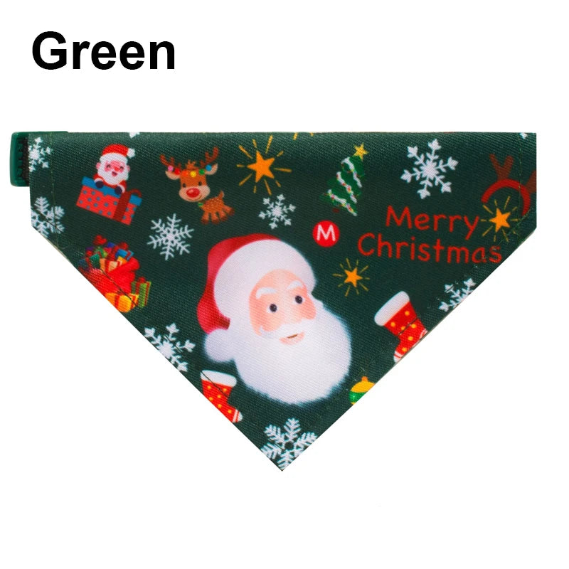 Christmas Pet Bandanas Collar – Santa Claus Cotton Scarf for Small Dogs & Cats | Finpaws Finland
