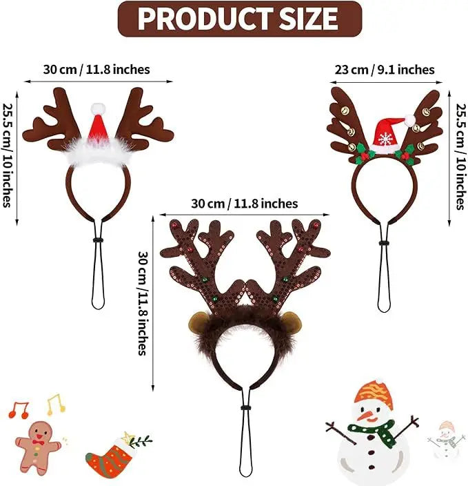 Christmas Pet Antlers Headband – Cute Reindeer Hair Hoops for Dogs & Cats | Finpaws Finland
