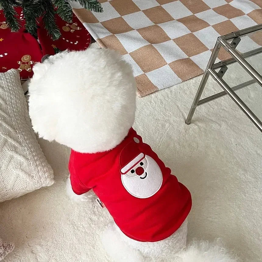 Cute Winter Pet Dog Christmas Hoodie – Plush Warm Coat for Small Dogs & Cats | FinPaws BrandBuddy
