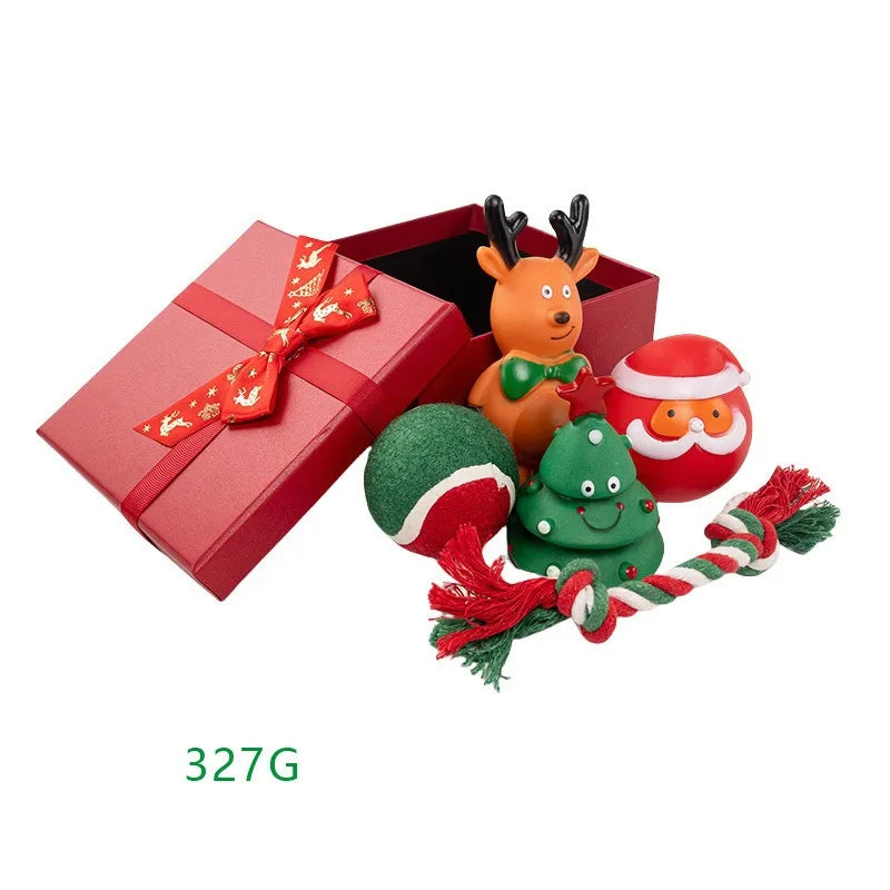Christmas Dog Toy Gift Box – Sound Elk & Deer Chew Toy Set | Bite Resistant Limited Edition | Finpaws Finland