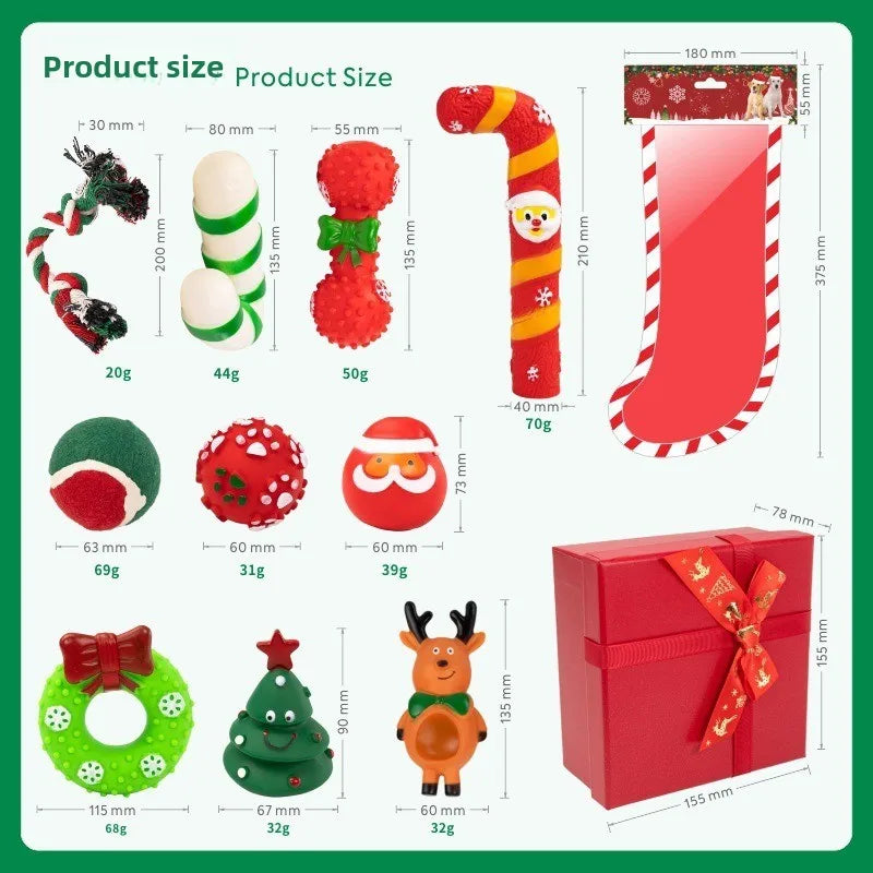 Christmas Dog Toy Gift Box – Sound Elk & Deer Chew Toy Set | Bite Resistant Limited Edition | Finpaws Finland