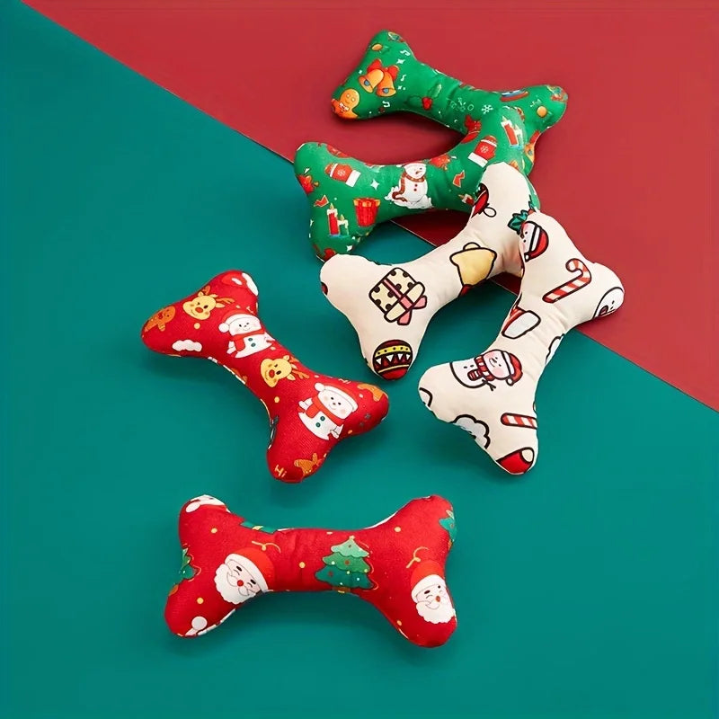 Durable Plush Bone-Shaped Dog Toy – Squeaky, Chew-Resistant for All Breeds | Perfect for Christmas & Birthdays | Finpaws Finland