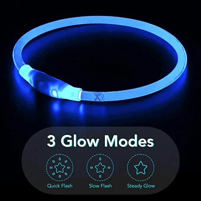 FinPaws BrandBuddy LED Luminous Pet Collar – Rechargeable Glowing Safety Light Necklace for Dogs & Cats | Heijastava LED Koiran Kaulapanta ja Kissan Kaulakoru