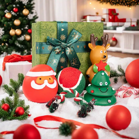 Christmas Dog Toy Gift Box – Sound Elk & Deer Chew Toy Set | Bite Resistant Limited Edition | Finpaws Finland