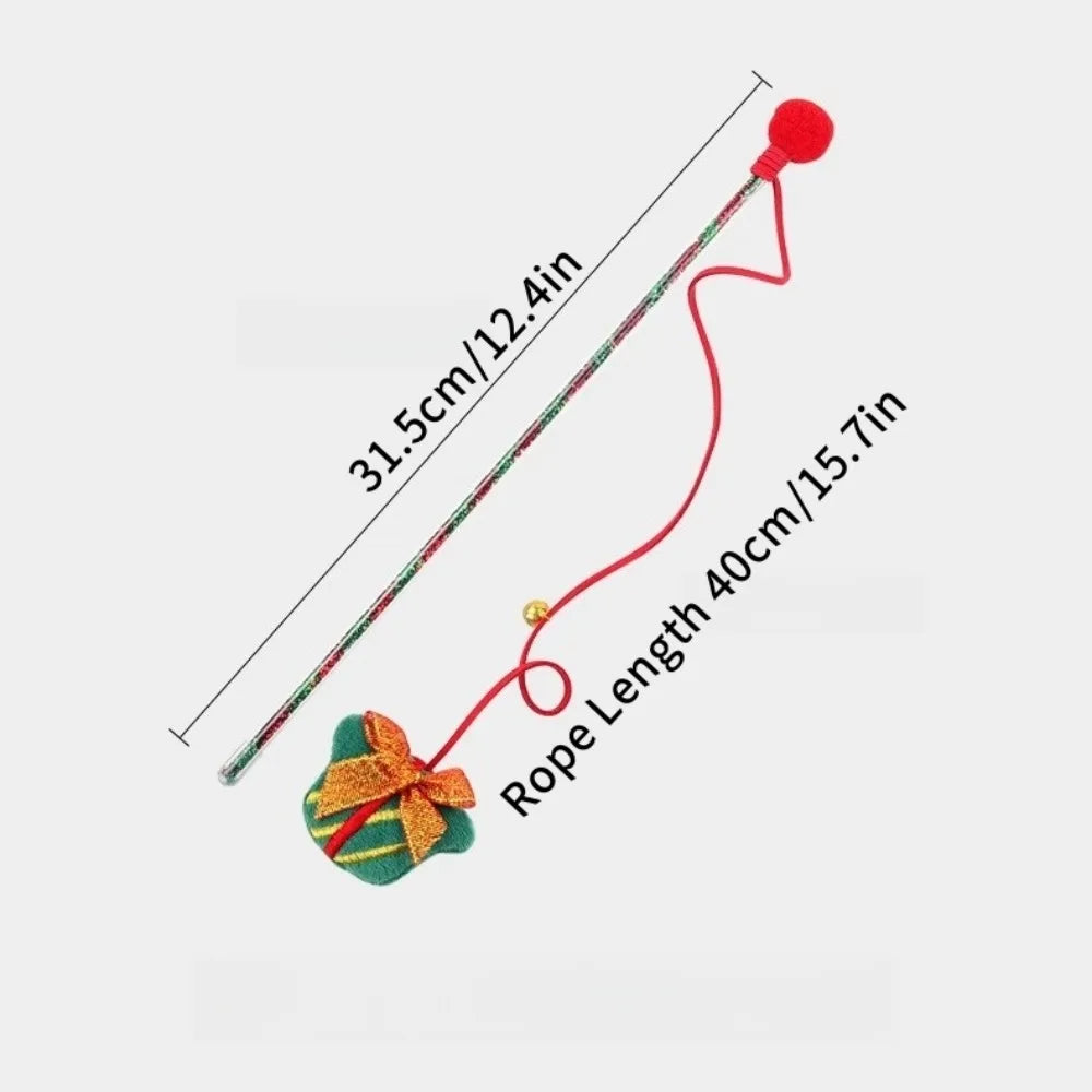 Christmas Cat Toys & Teasing Sticks – Santa & Reindeer Cat Playtime Fun