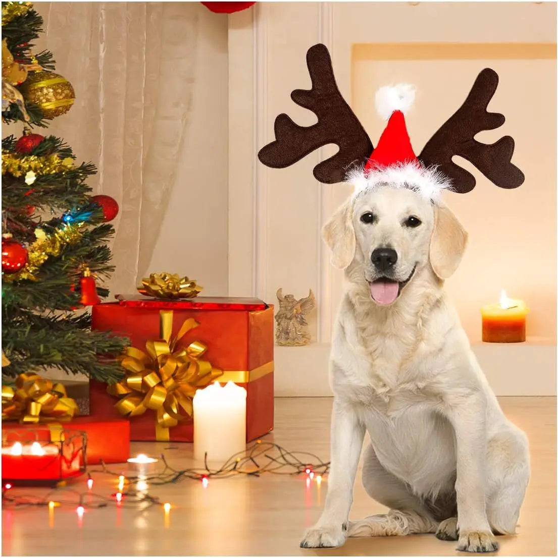 Christmas Pet Antlers Headband – Cute Reindeer Hair Hoops for Dogs & Cats | Finpaws Finland