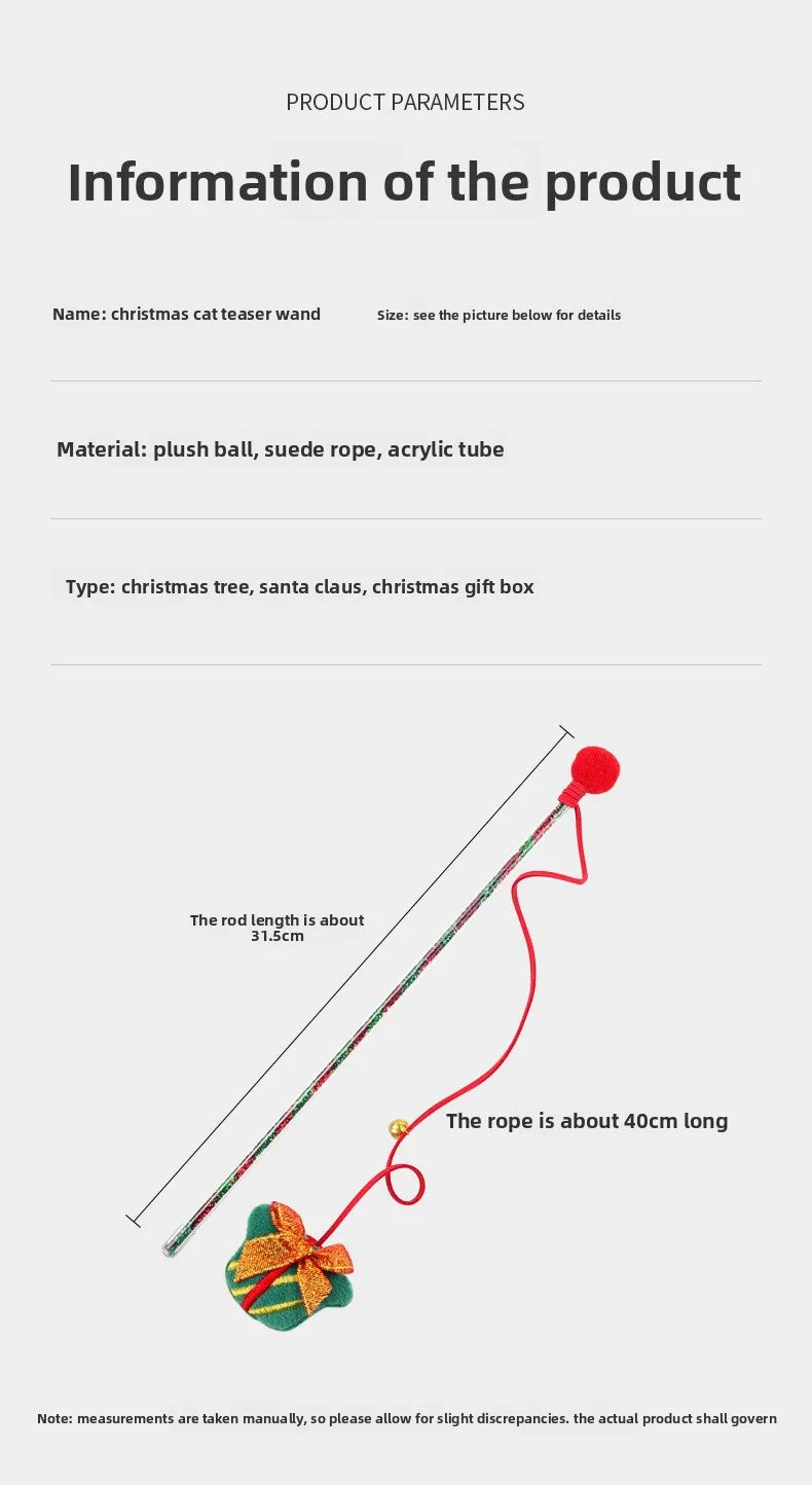 Christmas Cat Toys & Teasing Sticks – Santa & Reindeer Cat Playtime Fun