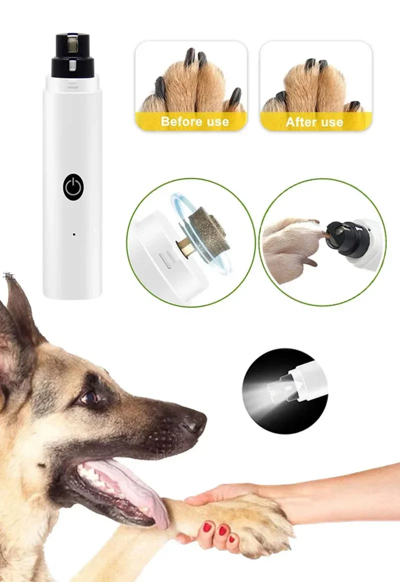 FinPaws Electric Dog Nail Clippers with LED Light – Rechargeable Pet Nail Grinder for Dogs & Cats