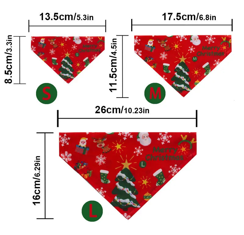 Christmas Pet Bandanas Collar – Santa Claus Cotton Scarf for Small Dogs & Cats | Finpaws Finland