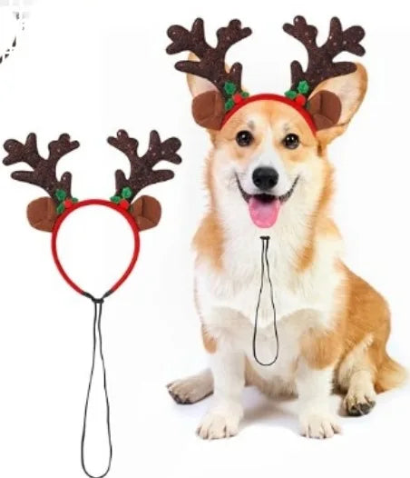 Christmas Pet Antlers Headband – Cute Reindeer Hair Hoops for Dogs & Cats | Finpaws Finland