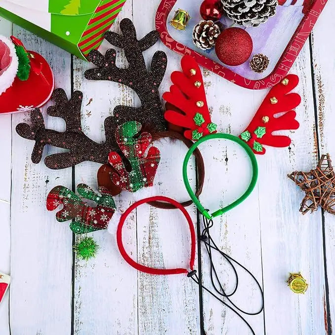 Christmas Pet Antlers Headband – Cute Reindeer Hair Hoops for Dogs & Cats | Finpaws Finland