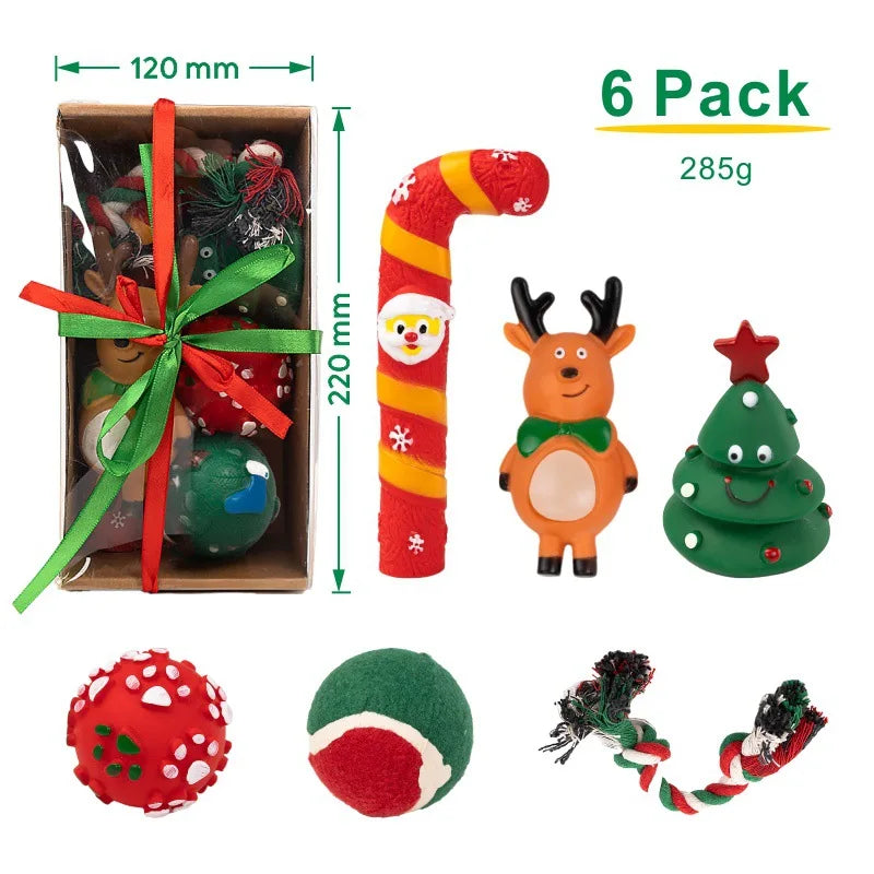 Christmas Dog Toy Gift Box – Sound Elk & Deer Chew Toy Set | Bite Resistant Limited Edition | Finpaws Finland