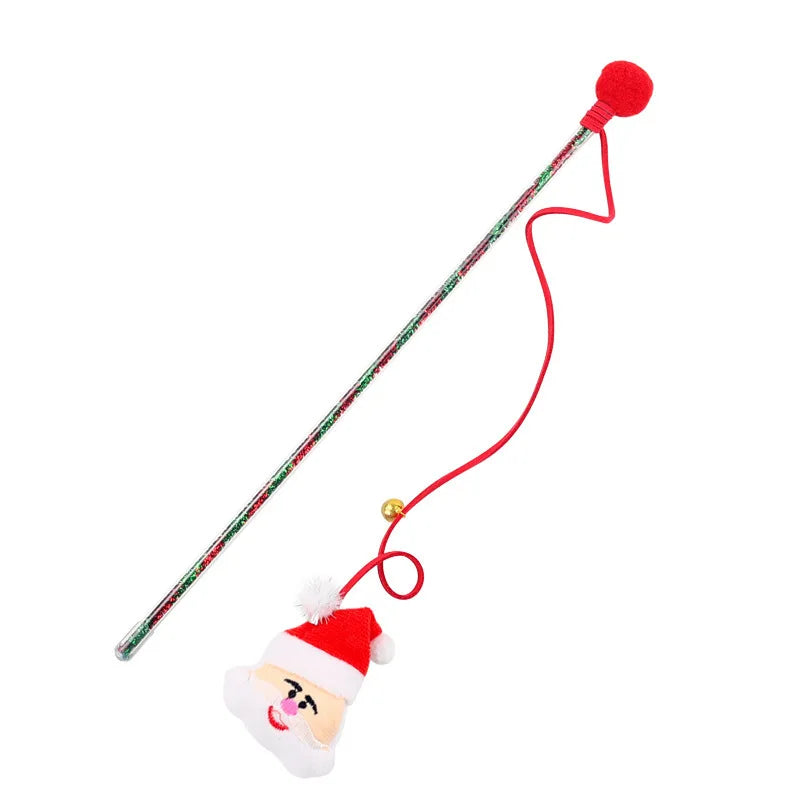 Christmas Cat Toys & Teasing Sticks – Santa & Reindeer Cat Playtime Fun