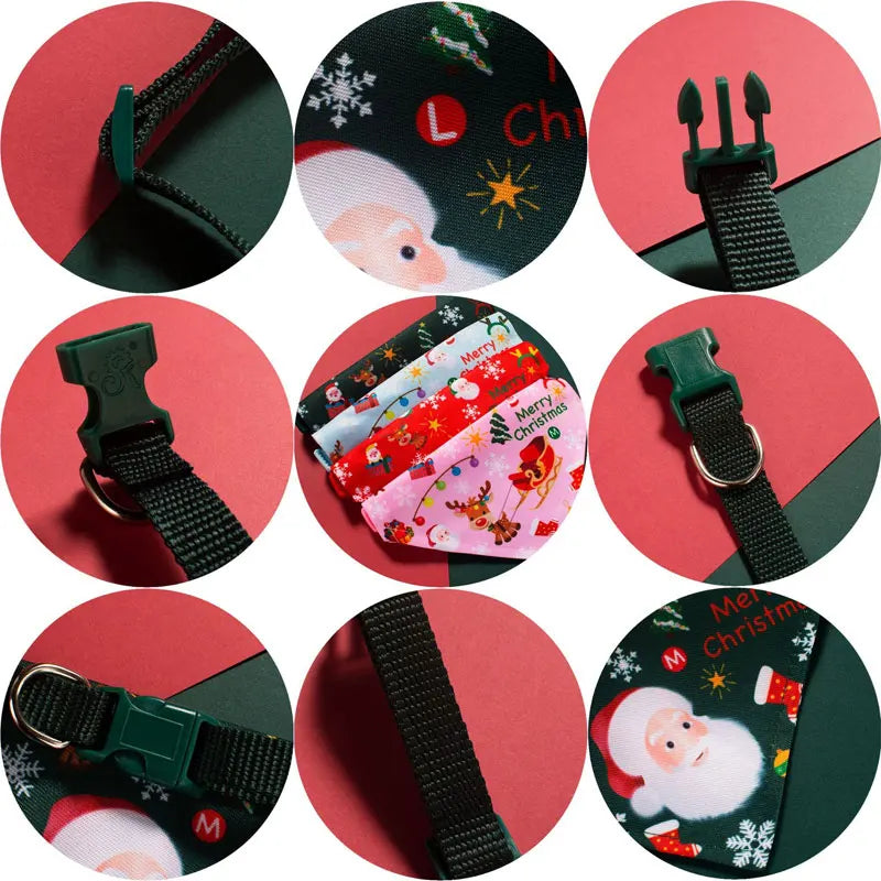 Christmas Pet Bandanas Collar – Santa Claus Cotton Scarf for Small Dogs & Cats | Finpaws Finland
