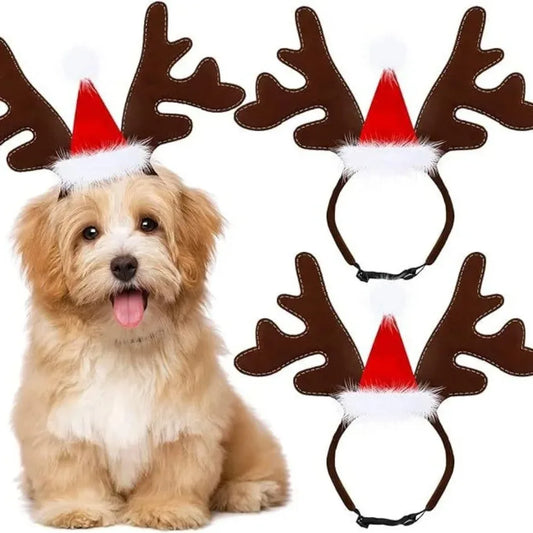 Christmas Pet Antlers Headband – Cute Reindeer Hair Hoops for Dogs & Cats | Finpaws Finland