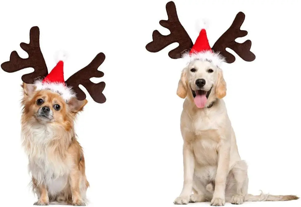 Christmas Pet Antlers Headband – Cute Reindeer Hair Hoops for Dogs & Cats | Finpaws Finland