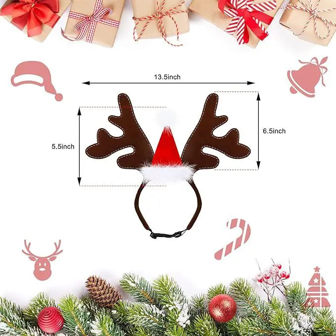Christmas Pet Antlers Headband – Cute Reindeer Hair Hoops for Dogs & Cats | Finpaws Finland