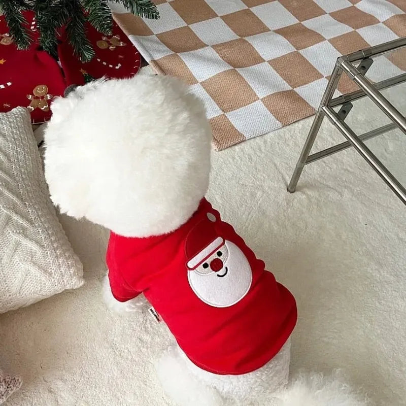 Cute Winter Pet Dog Christmas Hoodie – Plush Warm Coat for Small Dogs & Cats | FinPaws BrandBuddy