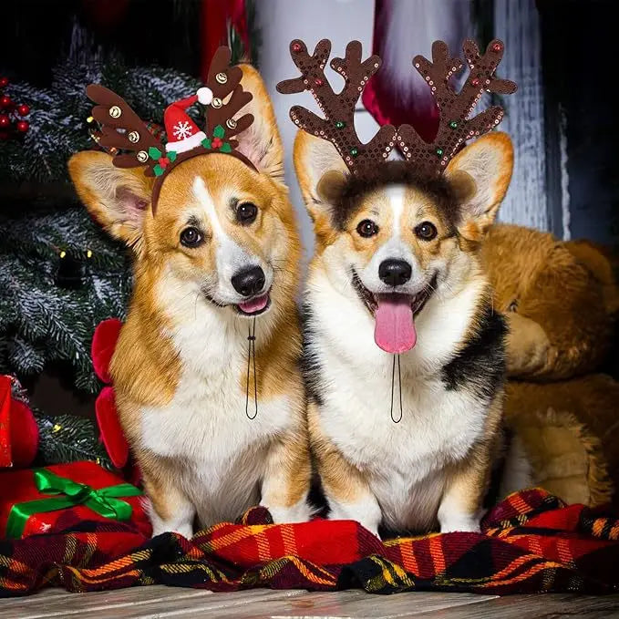Christmas Pet Antlers Headband – Cute Reindeer Hair Hoops for Dogs & Cats | Finpaws Finland