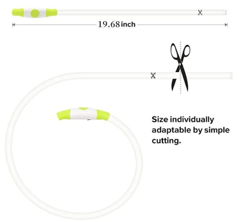 FinPaws BrandBuddy LED Luminous Pet Collar – Rechargeable Glowing Safety Light Necklace for Dogs & Cats | Heijastava LED Koiran Kaulapanta ja Kissan Kaulakoru