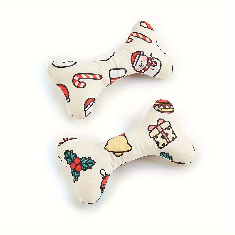 Durable Plush Bone-Shaped Dog Toy – Squeaky, Chew-Resistant for All Breeds | Perfect for Christmas & Birthdays | Finpaws Finland