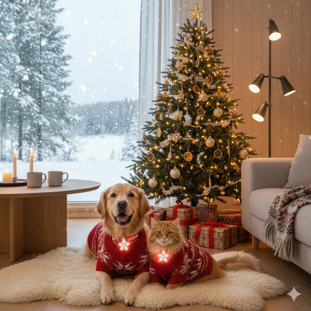 FinPaws Christmas Collection โ festive dog and cat collars and LED accessories Finland