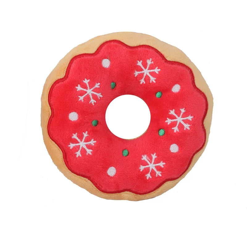 Christmas Cartoon Plush Toy Series – Santa, Elk, Gingerbread & Donut Squeaky Toys for Dogs & Cats | Finpaws Finland