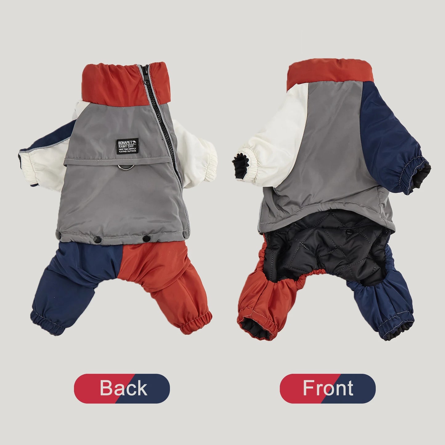 Winter Dog Jacket Warm Thicken Cotton Clothes With Traction Ring Dog Windproof Coat Medium Large Dogs Outdoor Cold Proof Clothes (Copy)