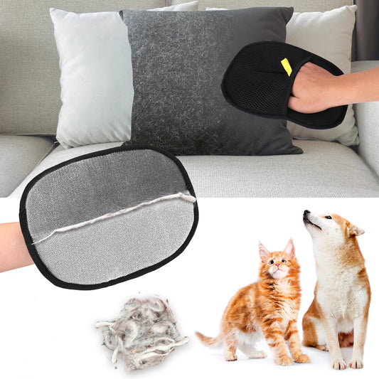 FinPaws Double-Sided Pet Grooming Gloves – Dog & Cat Bathing and Washing Gloves for Gentle Cleaning - FinPaws