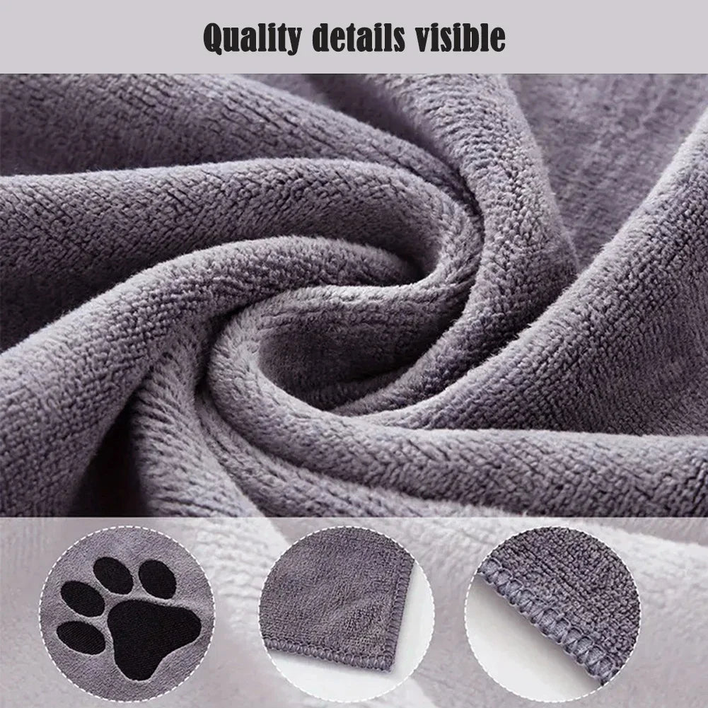 Microfiber Pet Bath Towel – Super Soft Absorbent Cat & Dog Grooming Towel - FinPaws