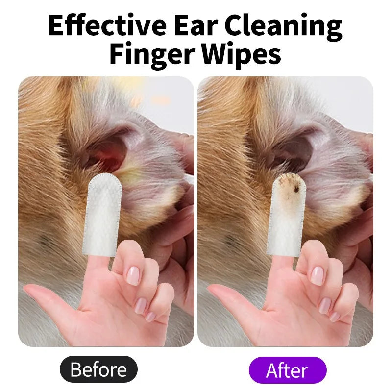 Finpaws korvanpuhdistusliinat Kissoille ja Koirille – Pet Ear Cleaning Wipes | Gentle Daily Ear Care - FinPaws